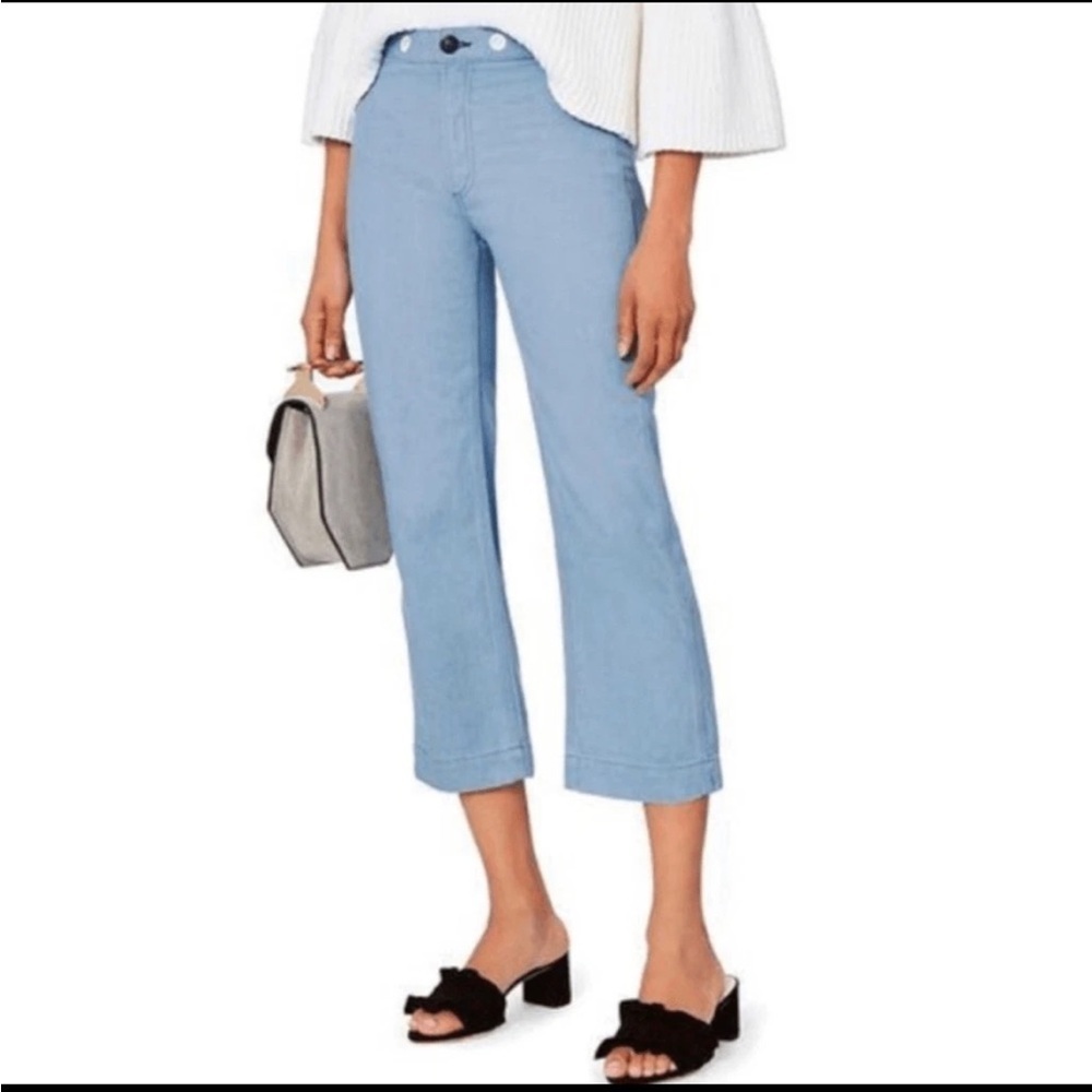 Rag & Bone Powder Blue Cropped Straight Leg Jeans